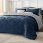 Reversible Queen Bed in a Bag with Comforters, Sheets, Pillowcases Queen King Full Twin