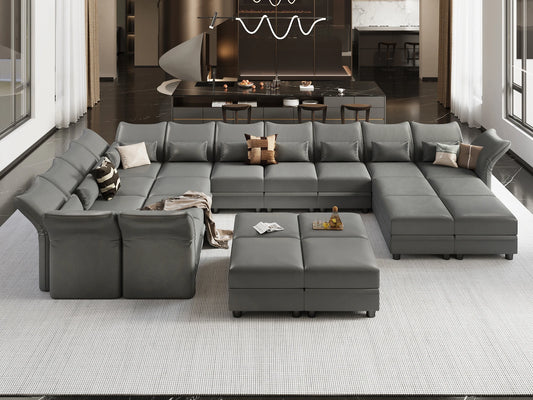 Oversize Modular Sectional 21 Seat Sleeper Sofa with Storage