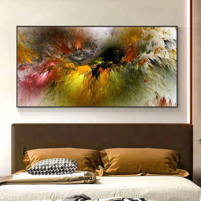 Grey Yellow Cloud Abstract Art Oil Painting Posters And Prints on Canvas