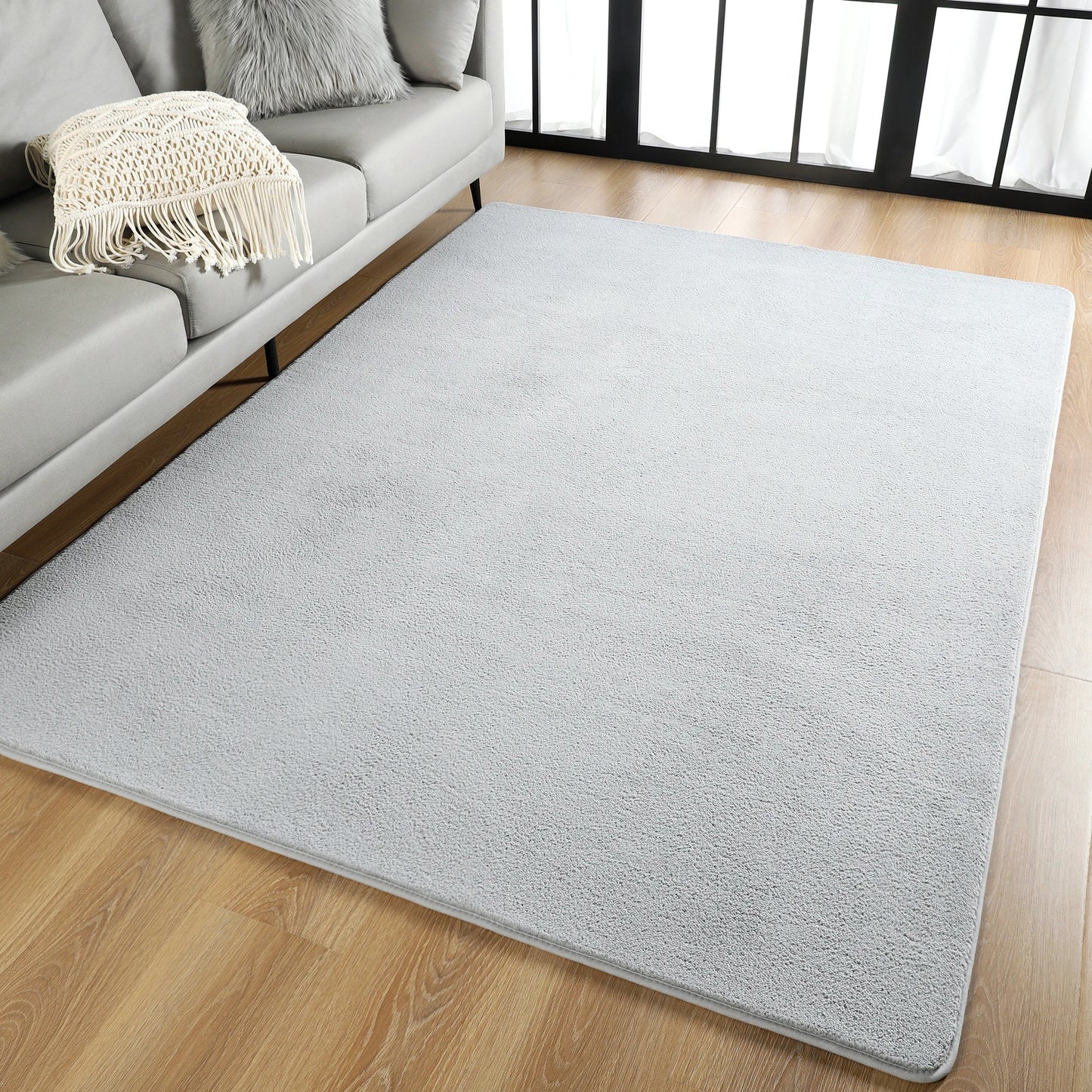 Large Soft Floor Nonslip Rug  Black