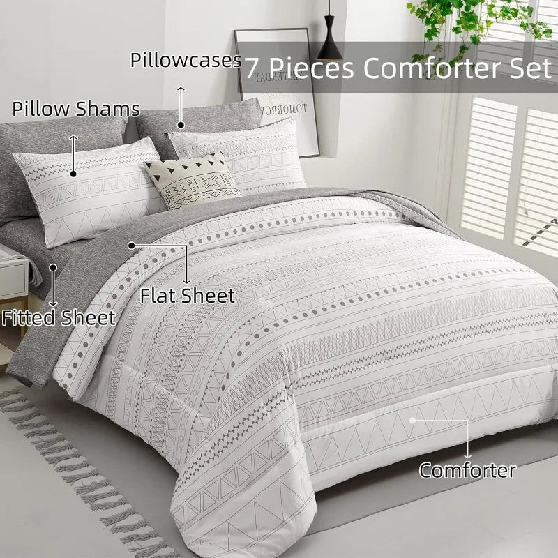 King Comforter Set, Complete Bedding Set with Sheet