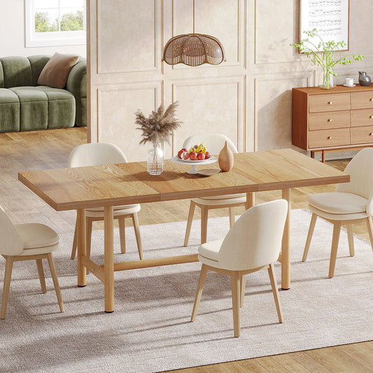 Kitchen Dining Table Wood: 63 Inches Rectangular for 6