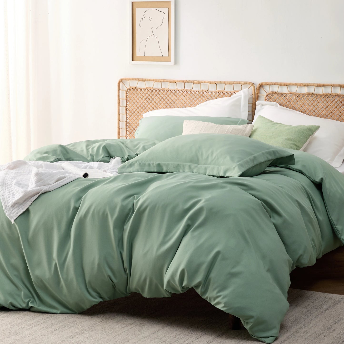 Duvet Cover - Derived from Bamboo Cooling Duvet Cover Set, 1 Duvet Cover  & 2 Pillow Shams