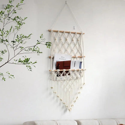 Macrame Wall Hanging Photo Display Boho Room Decor Board