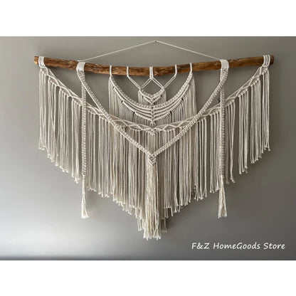 Large Layered Macrame Wall Hanging Tapestry Hand Weaving