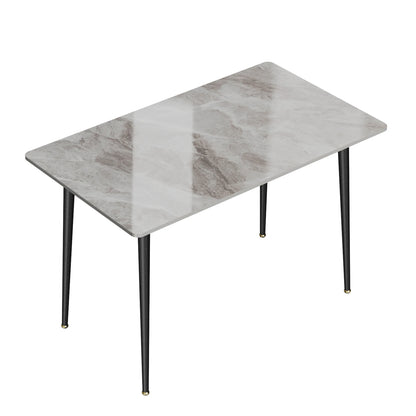 High Gloss 4-6 Seater Rectangular Marble Dining Table