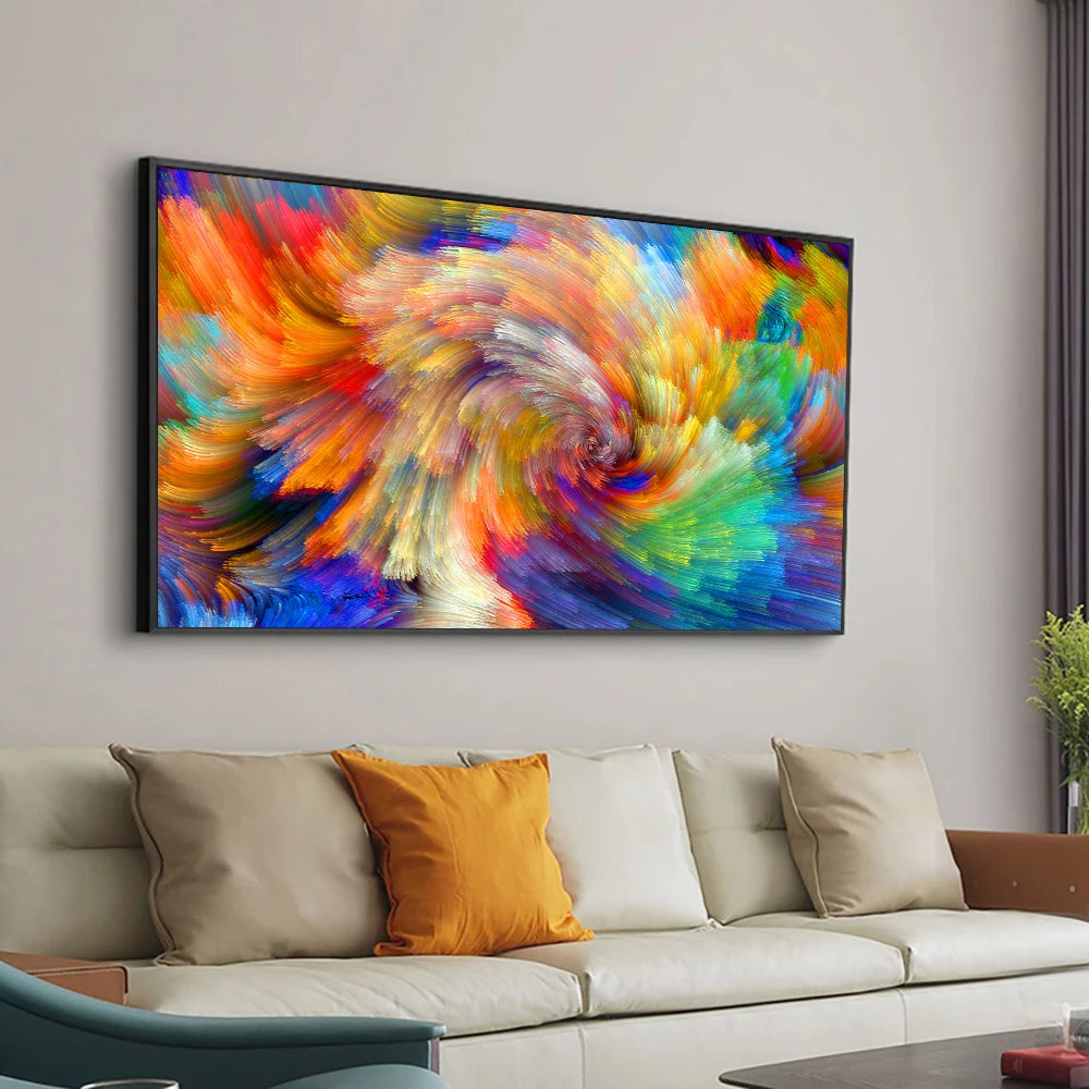 Grey Yellow Cloud Abstract Art Oil Painting Posters And Prints on Canvas