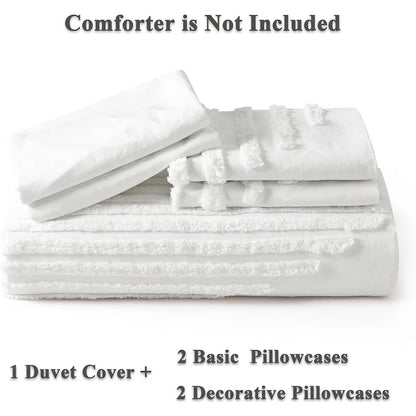 5 Piece King Duvet Cover Set, Tufted and Super Soft Comforter