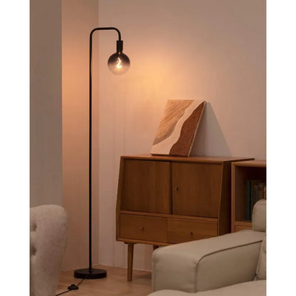 Minimalist Industrial Standing Lamp with Modern LED Bulb