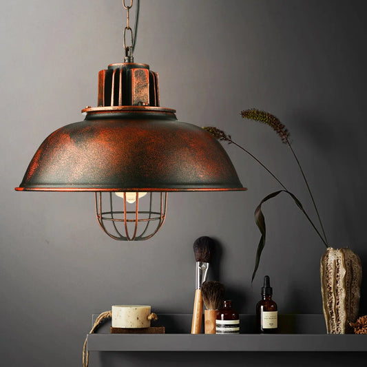 Iron Lamp Shade Retro Chandelier Pendant Light in Industrial Design