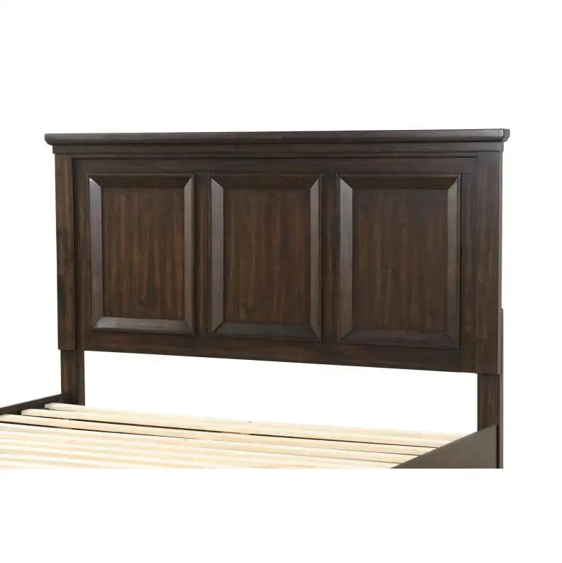 Queen 5 Piece Storage Bed in Dark Walnut made with Engineered Wood