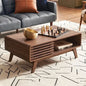 Ensley Farmhouse Wood Mid-Century Modern Coffee Table with Storage