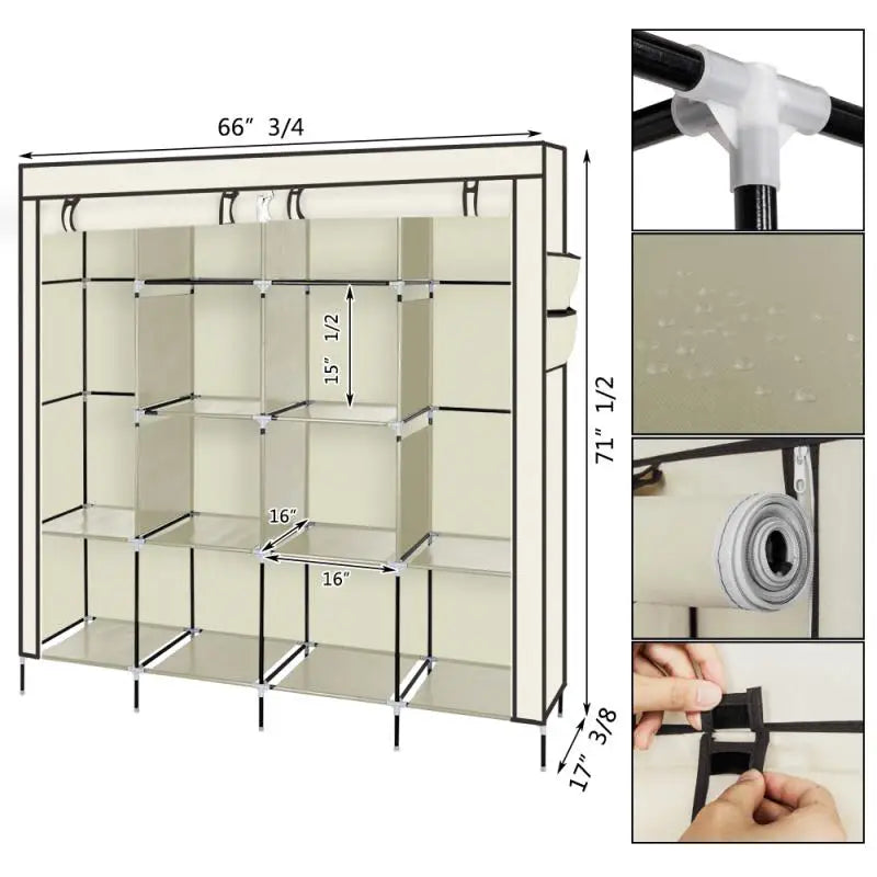 Dustproof Waterproof Portable Closet Wardrobe Storage