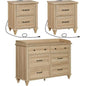 3 Piece Farmhouse Dresser and Nightstand Set