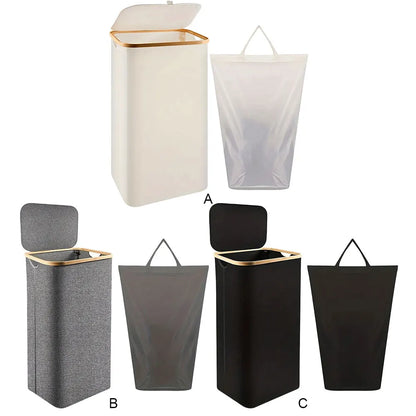 Collapsible Clothes Hamper with Lid & Inner Bag