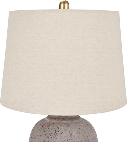 23" Earth Brown Rustic Ceramic Jar Table Lamp