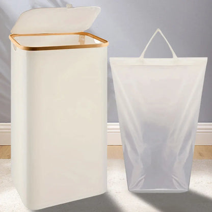 Collapsible Clothes Hamper with Lid & Inner Bag