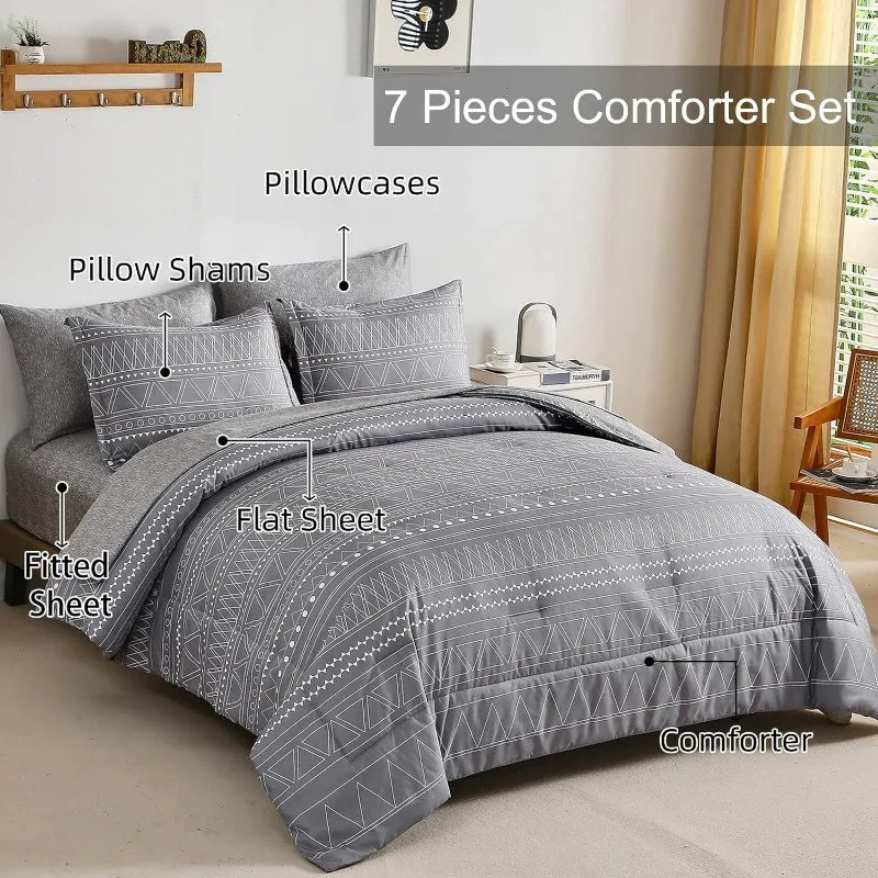 King Comforter Set, Complete Bedding Set with Sheet