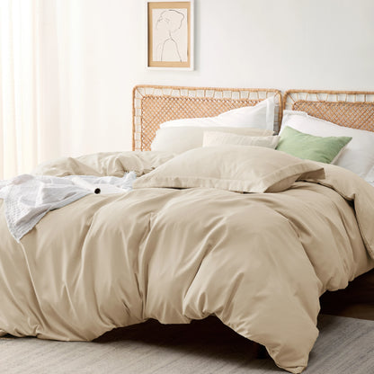 Duvet Cover - Derived from Bamboo Cooling Duvet Cover Set, 1 Duvet Cover  & 2 Pillow Shams