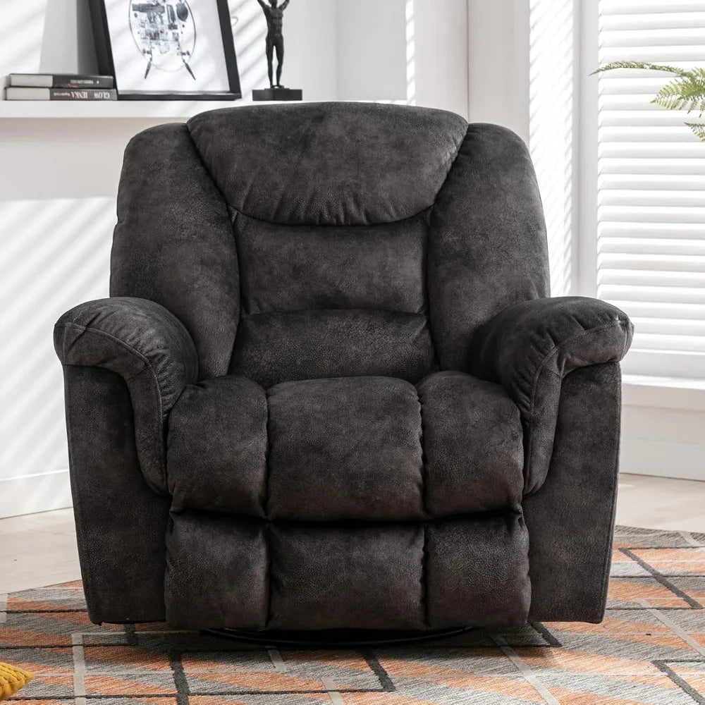 Swivel Rocker Recliner Chair Oversized Manual 360 Degree Swivel