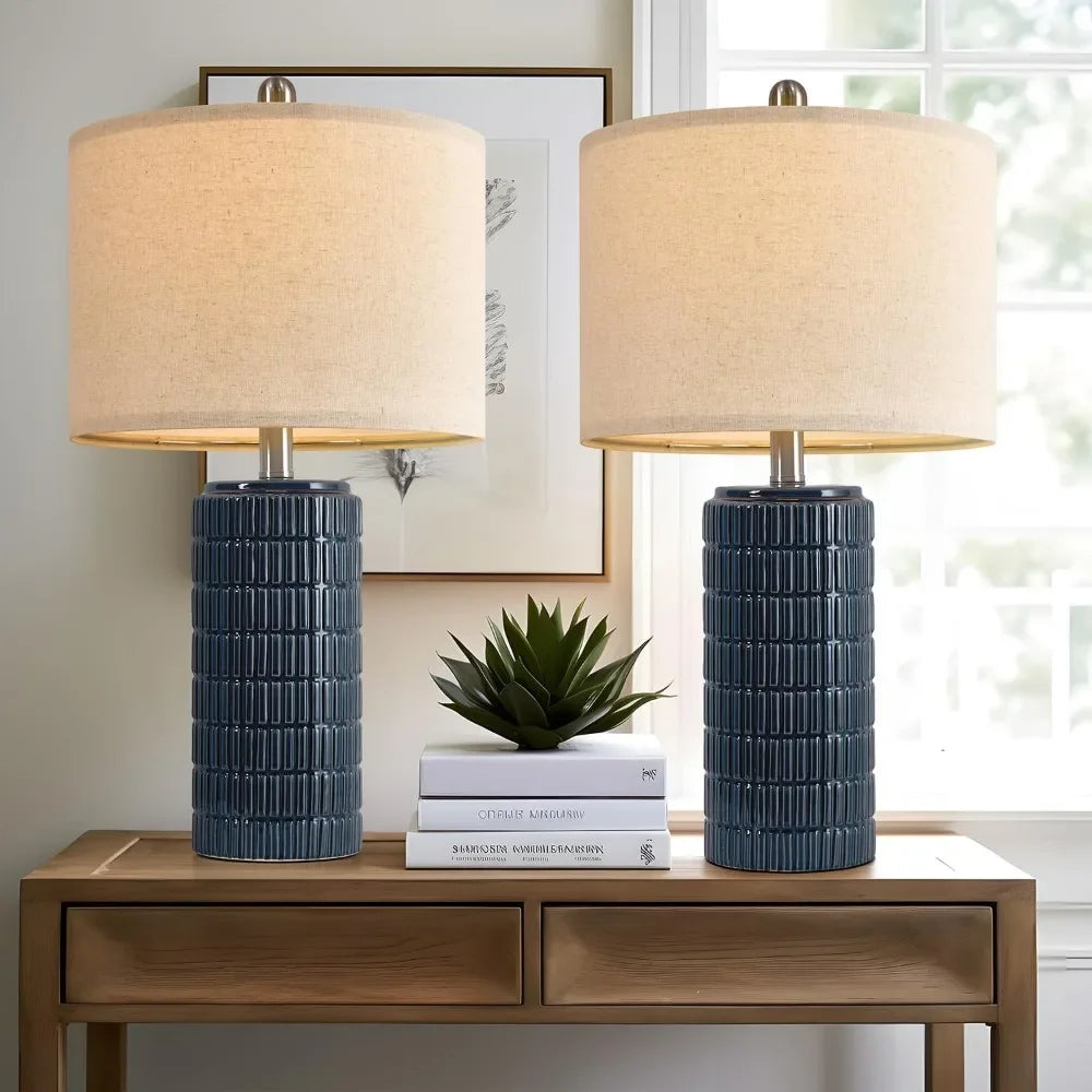 23" Modern Ceramic Table Lamp Set of 2