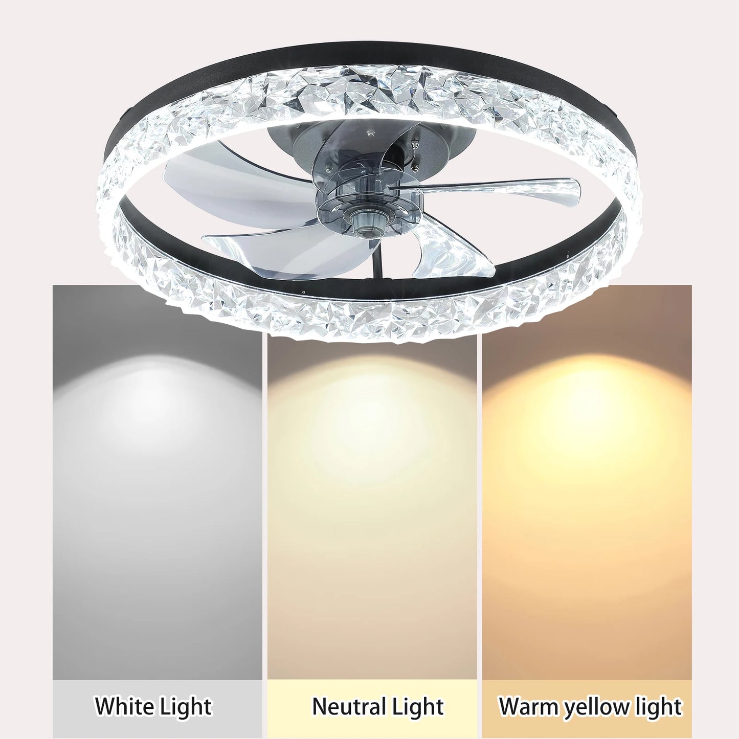 LED Ceiling Fan Light Quiet Remote Control