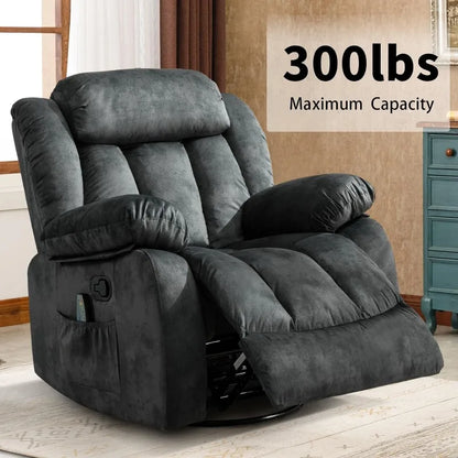 Massage Swivel Rocker Recliner Chair with Heat and Vibration