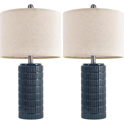 23" Modern Ceramic Table Lamp Set of 2