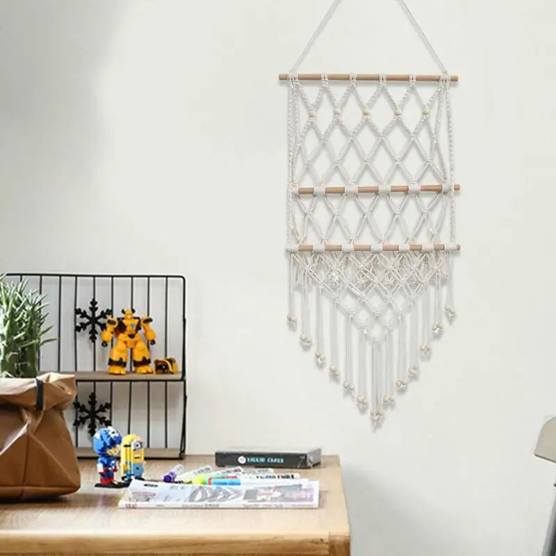 Macrame Wall Hanging Photo Display Boho Room Decor Board