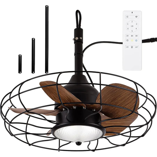 Outdoor Gazebo Waterproof Ceiling Fan with Light Plug In