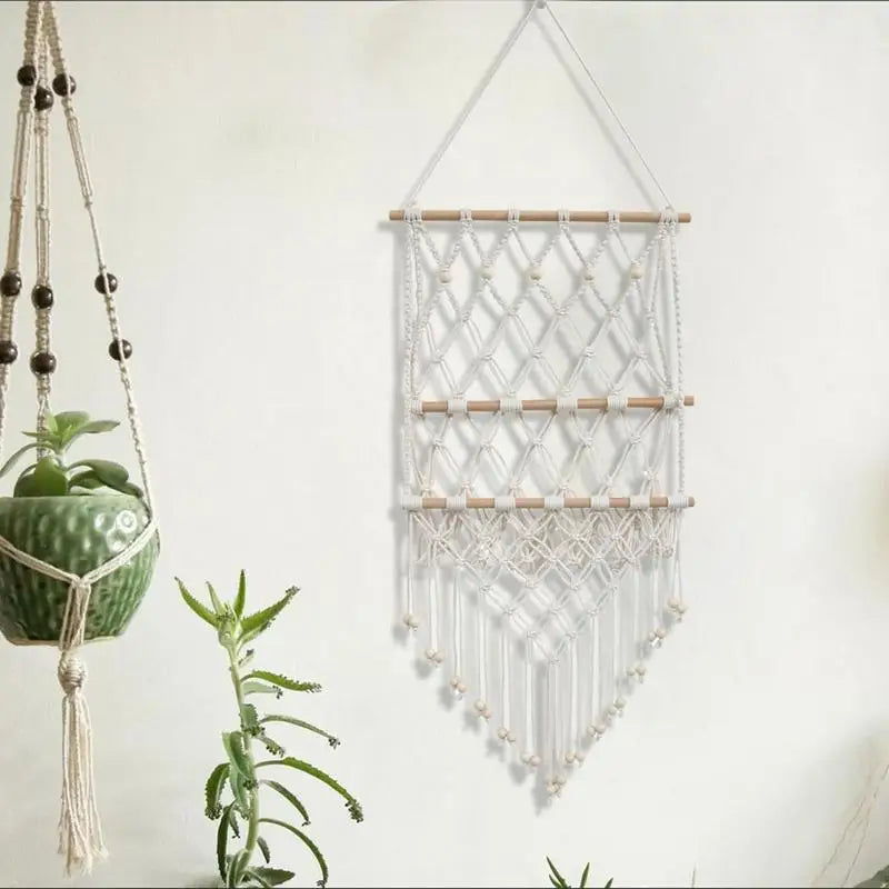 Macrame Wall Hanging Photo Display Boho Room Decor Board