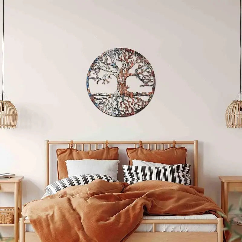 2D Iron Tree Wall Sculpture Life Tree Silhouette