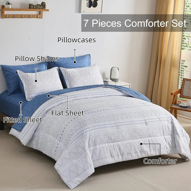 King Comforter Set, Complete Bedding Set with Sheet