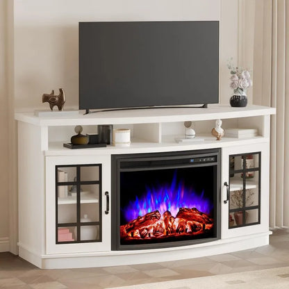 TV Cabinet with 26" Electric Fireplace for TVs up to 65"