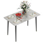 High Gloss 4-6 Seater Rectangular Marble Dining Table