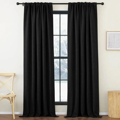 2 Panel Set Pinch Pleated Noise Reducing Thermal Curtains W50 x L84 inch