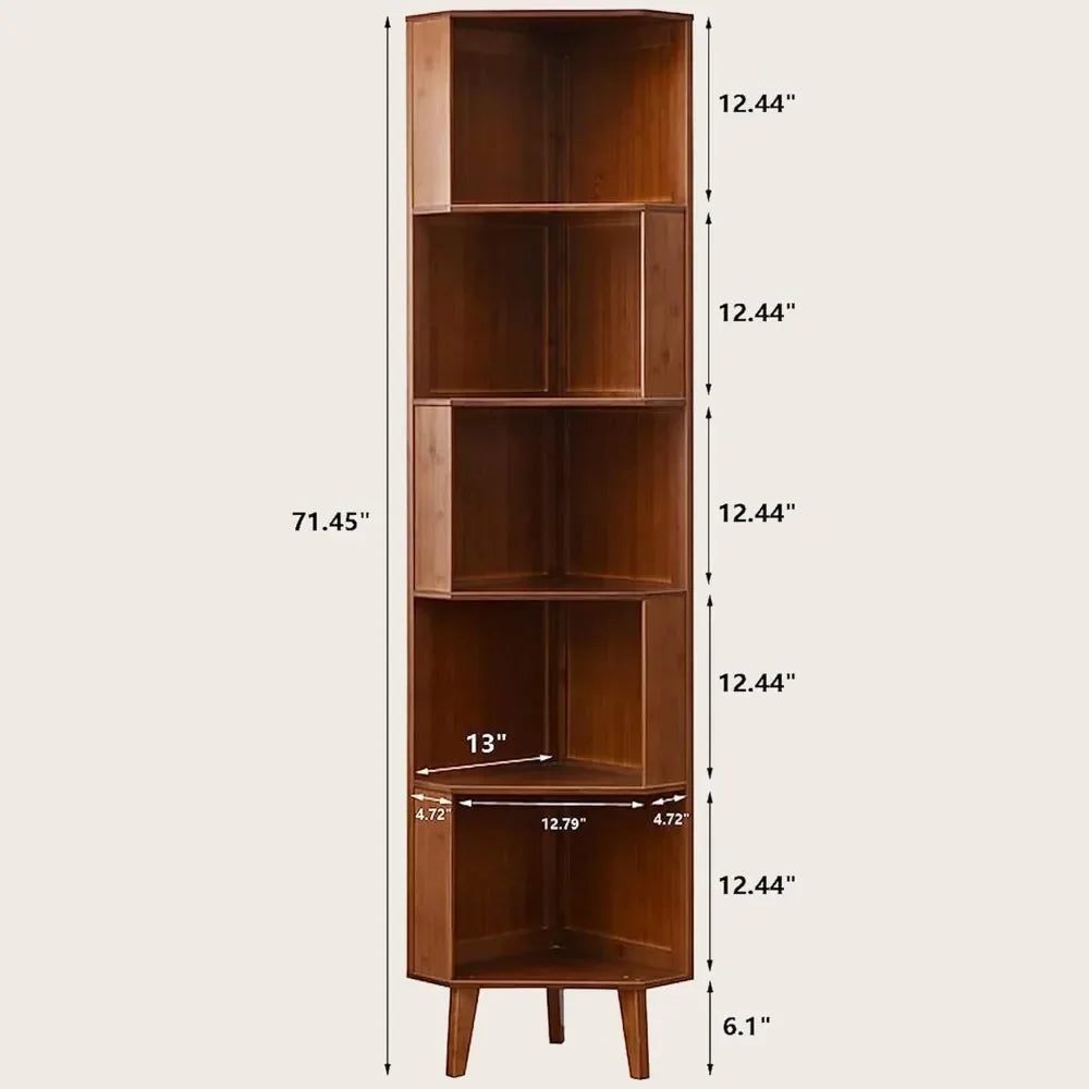 Wall Shelf Mid Century Modern Corner Bookshelf Free Standing