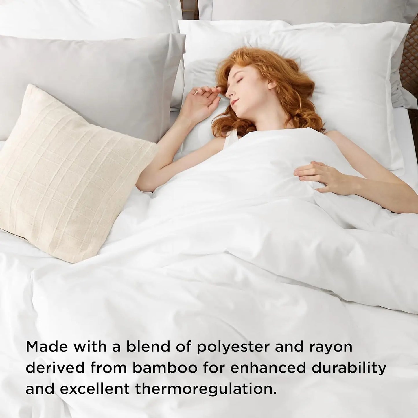 Duvet Cover - Derived from Bamboo Cooling Duvet Cover Set, 1 Duvet Cover  & 2 Pillow Shams