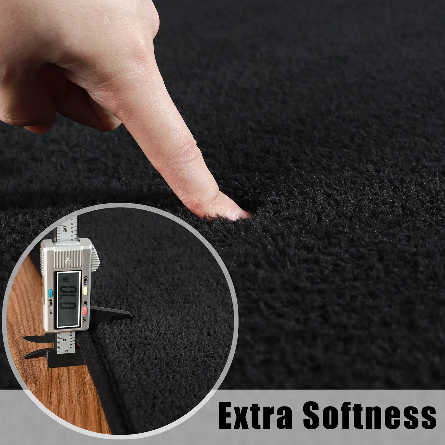 Large Soft Floor Nonslip Rug  Black