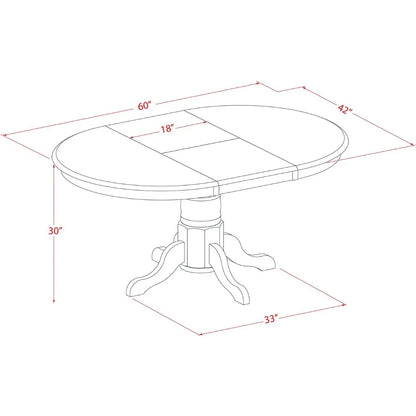 7 Piece Dining Room Table Set, Oval Kitchen Table with Butterfly Leaf, and 6 Faux Leather Upholstered Dining Chairs