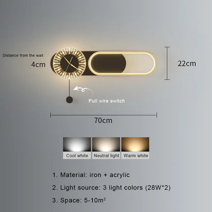 Modern Wall Clock LED Light