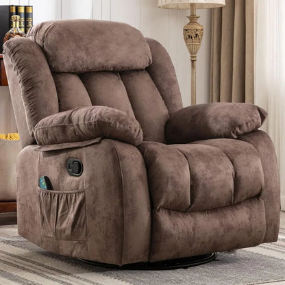 Massage Swivel Rocker Recliner Chair with Heat and Vibration