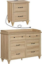 3 Piece Farmhouse Dresser and Nightstand Set