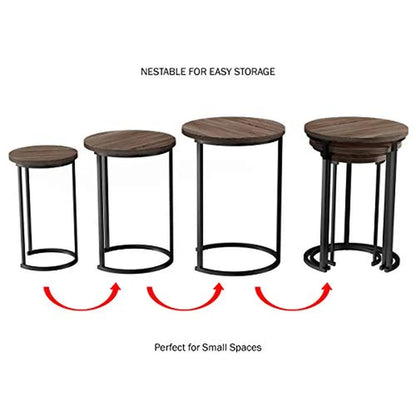 Modern Style 3-Piece Nesting Round Living Room End Tables