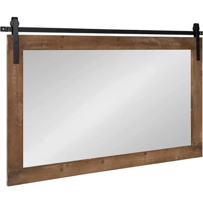 Farmhouse Horizontal Wood Framed Wall Mirror, 40 x 26