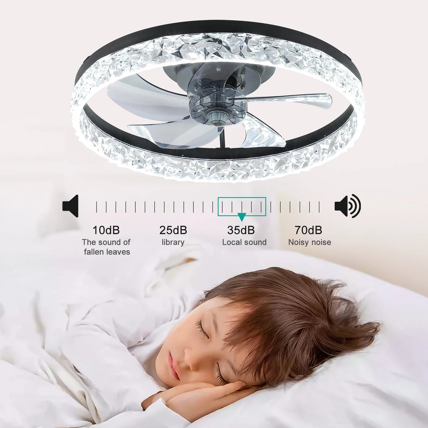 LED Ceiling Fan Light Quiet Remote Control