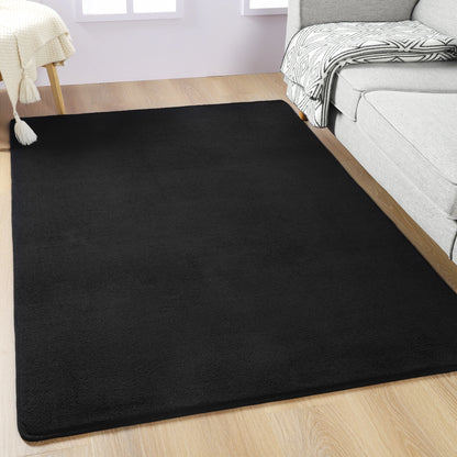 Large Soft Floor Nonslip Rug  Black