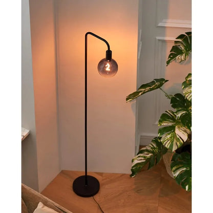 Minimalist Industrial Standing Lamp with Modern LED Bulb