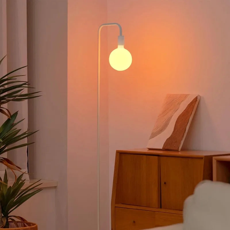 Minimalist Industrial Standing Lamp with Modern LED Bulb