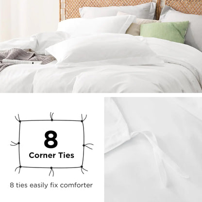 Duvet Cover - Derived from Bamboo Cooling Duvet Cover Set, 1 Duvet Cover  & 2 Pillow Shams